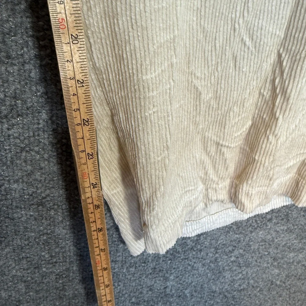 J Jill Pants Womens Large Beige Corduroy Wide Leg Crop Stretch Waist Lagenlook‎